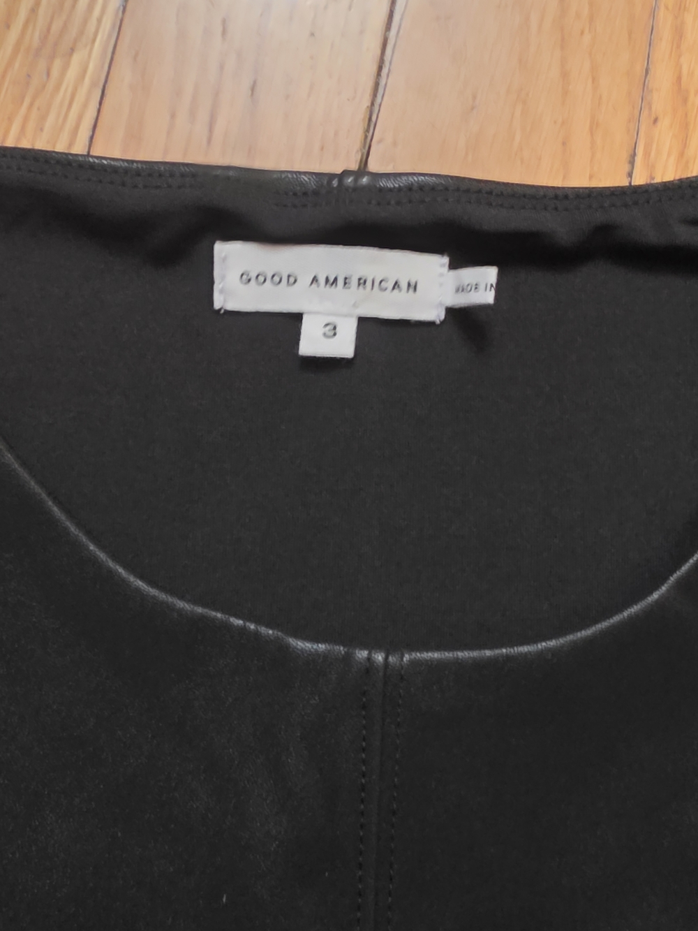 Good American Black Faux Leather Sleeveless Bodysuit - Picture 5 of 5
